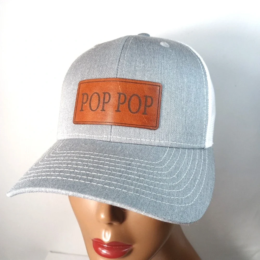 Richardson 112 Trucker Hat POP POP Leather Patch Polyester Snapback Baseball Cap